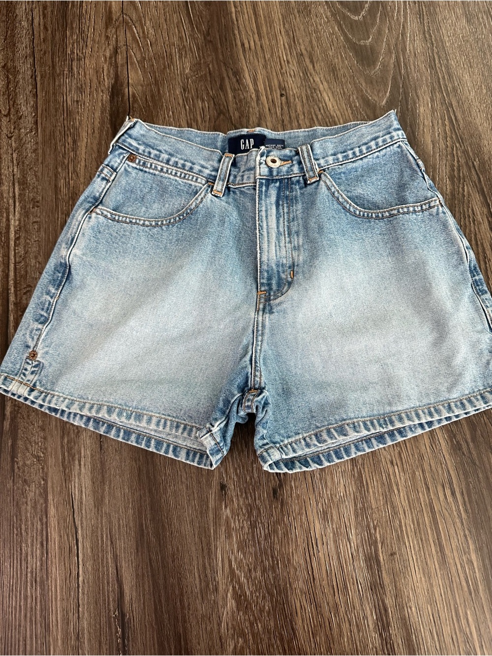GAP Light Blue High-Rise Denim Shorts